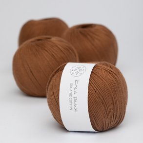 Krea Deluxe - Organic Cotton 50 g, fv. 52 cognac farve - kologisk bomuldsgarn