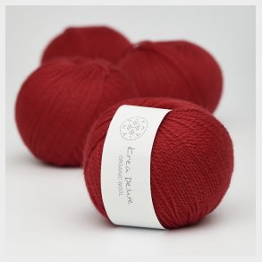 Krea Deluxe - Organic Wool 1 50 g, fv 35 - Rd - kologisk uldgarn (Ny)
