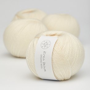 Krea Deluxe - Organic Wool 1 50 g, fv 02 creme - kologisk uldgarn (Ny)