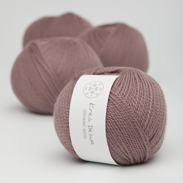 Krea Deluxe - Organic Wool 1 50 g, fv 16 mrk gammelrosa &#150; kologisk uldgarn (Ny)