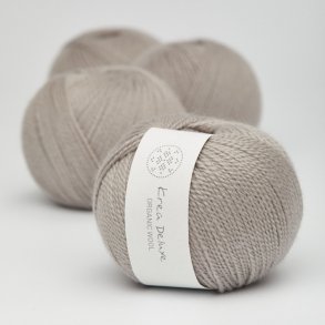 Krea Deluxe - Organic Wool 1 50 g, fv 19 varm gr - kologisk uldgarn (Ny)