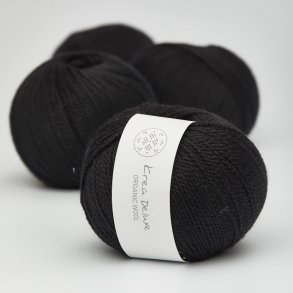 Krea Deluxe - Organic Wool 1 50 g, fv 28 sort - kologisk uldgarn (Ny)
