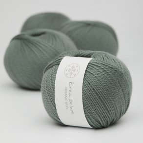 Krea Deluxe - Organic Wool 1 50 g, fv 33 stvet grn - kologisk uldgarn (Ny)