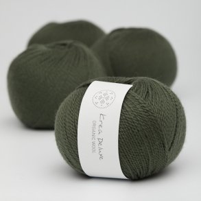 Krea Deluxe - Organic Wool 1 50 g, fv 36 army grn - kologisk uldgarn (Ny)