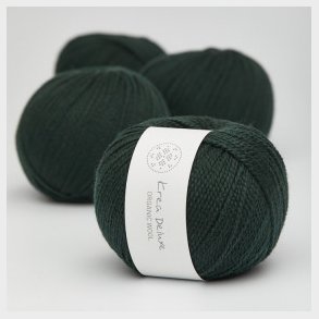 Krea Deluxe - Organic Wool 1 50 g, fv 45 - Flaskegrn - kologisk uldgarn (Ny)