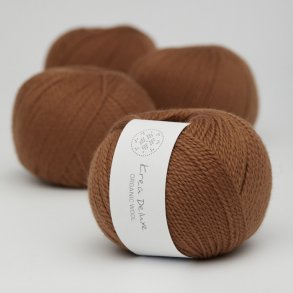 Krea Deluxe - Organic Wool 1 50 g, fv 52 cognac - kologisk uldgarn (Ny)