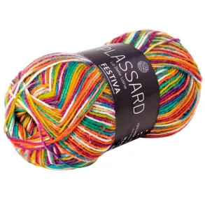 Plassard - Festival Multicolor - Strmpegarn - Fv. 98 - 100g