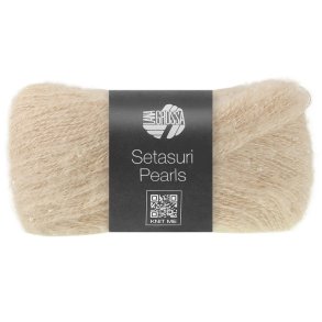 Lana Grossa - Setasuri Pearls - Alpaca/silke/bomuldsgarn - Lys Beige 214 - 25g