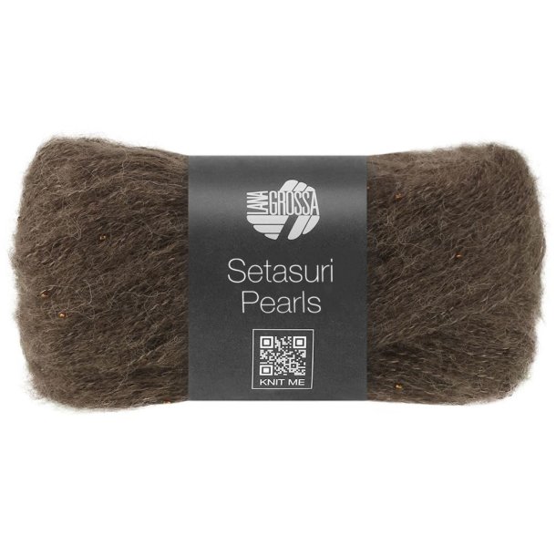 Lana Grossa - Setasuri Pearls - Alpaca/silke/bomuldsgarn - Gr�brun 215 - 25g
