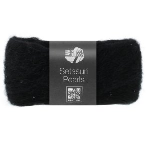 Lana Grossa - Setasuri Pearls - Alpaca/silke/bomuldsgarn - Sort 216 - 25g