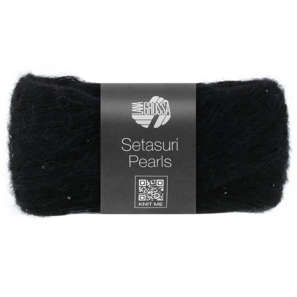 Lana Grossa - Setasuri Pearls - Alpaca/silke/bomuldsgarn - Sort 216 - 25g