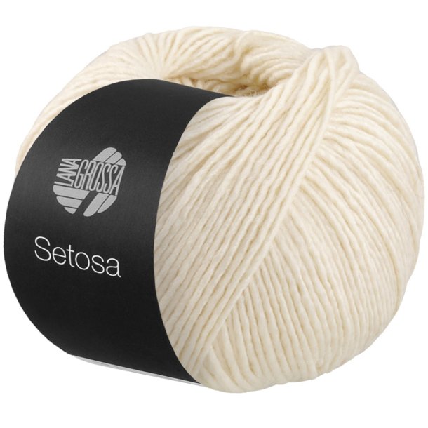 Lana Grossa - Setosa - silke/merino uldgarn - Rhvid (01) - 50g