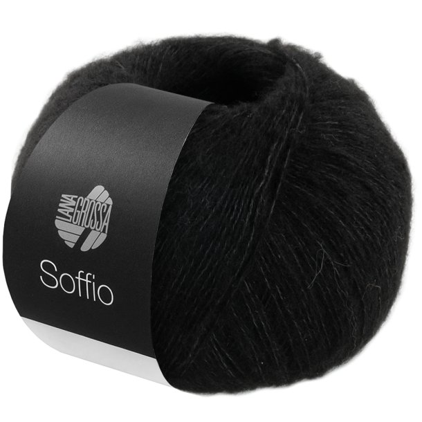 Lana Grossa - Soffio - merino/bomuld/cashmere garn - Sort (20) - 25g