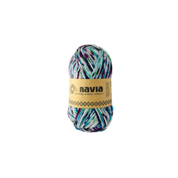 Navia - Sokkegarn - Uldgarn - Aurora Borealis 521 - 50g