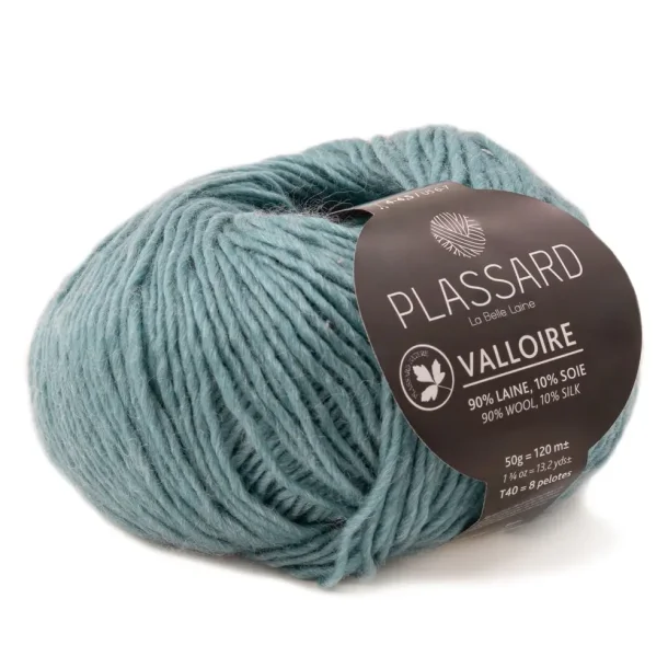 Plassard - Valloire - silke/merino uldgarn - Aqua (22) - 50g