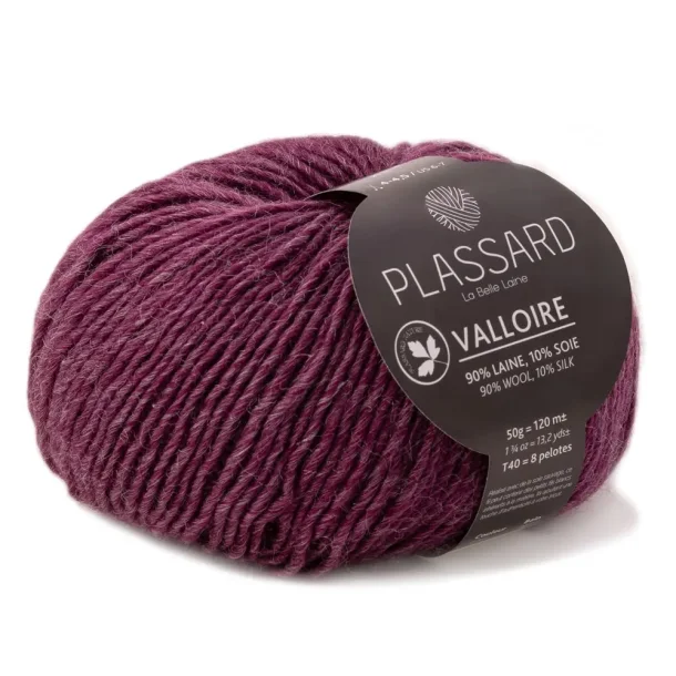 Plassard - Valloire - silke/merino uldgarn - Blomme (91) - 50g