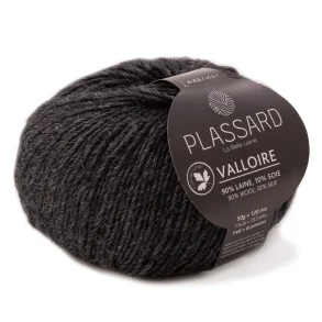 Plassard - Valloire - silke/merino uldgarn - Sort (99) - 50g