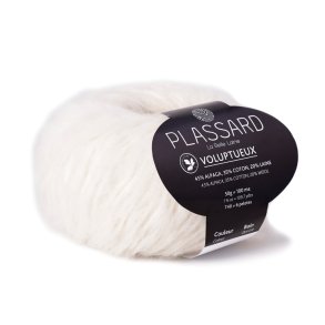 Plassard - Voluptueux - Alpaca/bomuld/merino uldgarn - Hvid (02) - 50g