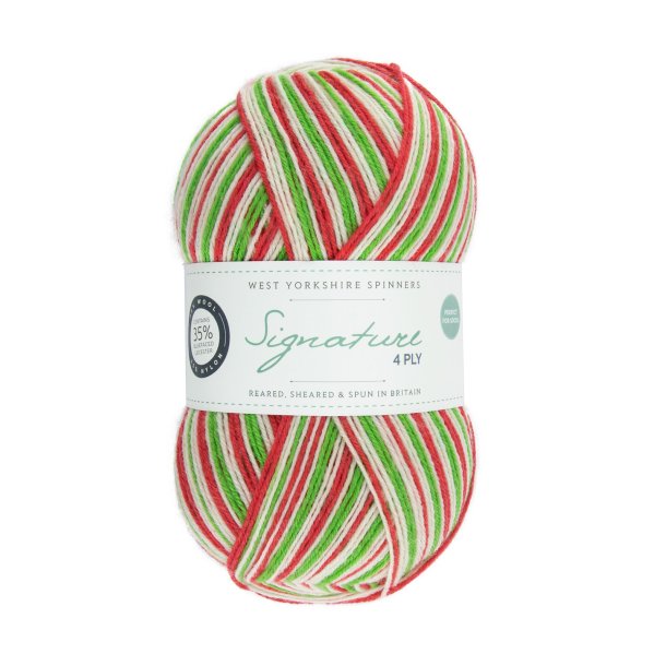WYS - Signature 4ply - uld/strmpegarn - Candy Cane 989 - 100g