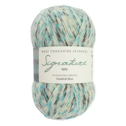 WYS - Signature 4ply Butterflies - uld/strmpegarn - Chalkhill Blue 1242 - 100g