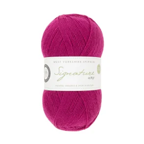 WYS - Signature 4ply - uld/strmpegarn - Fuchsia 1002 - 100g