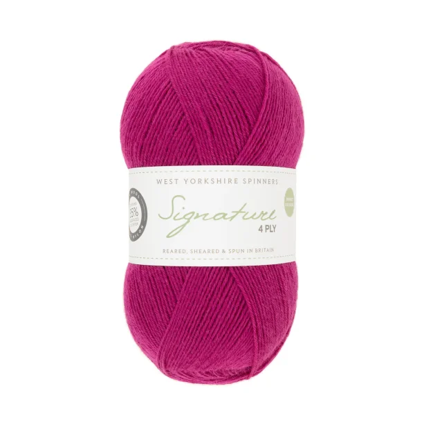WYS - Signature 4ply - uld/strmpegarn - Fuchsia 1002 - 100g
