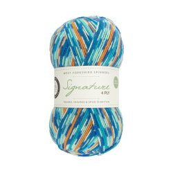 WYS - Signature 4ply Country Birds - uld/strmpegarn - Kingfisher 844 - 100g