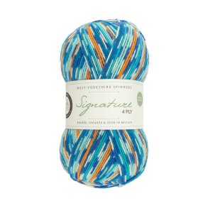 WYS - Signature 4ply Country Birds - uld/strmpegarn - Kingfisher 844 - 100g