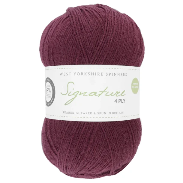 WYS - Signature 4ply - uld/strmpegarn - Mulberry 1300 - 100g