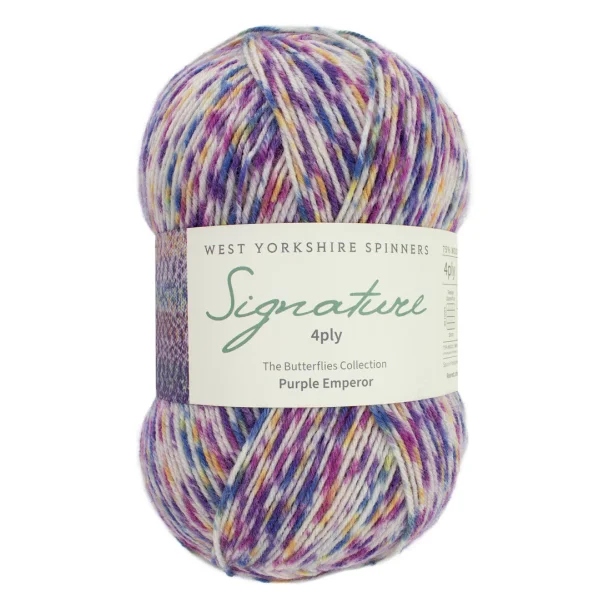 WYS - Signature 4ply Butterflies - uld/strmpegarn - Purple Emperor 1244 - 100g