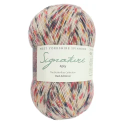 WYS - Signature 4ply Butterflies - uld/strmpegarn - Red Admiral 1241 - 100g