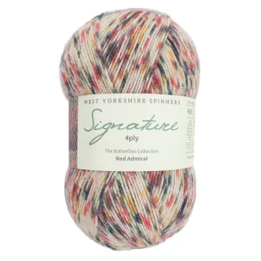 WYS - Signature 4ply Butterflies - uld/strmpegarn - Red Admiral 1241 - 100g