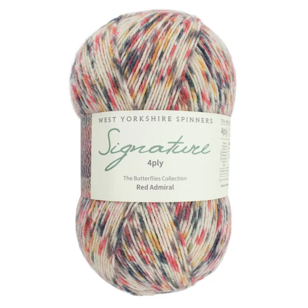 WYS - Signature 4ply Butterflies - uld/strmpegarn - Red Admiral 1241 - 100g