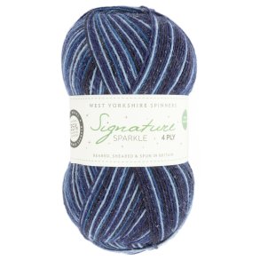 WYS - Signature Sparkle 4ply - uld/strmpegarn - Silent Night 906 - 100g